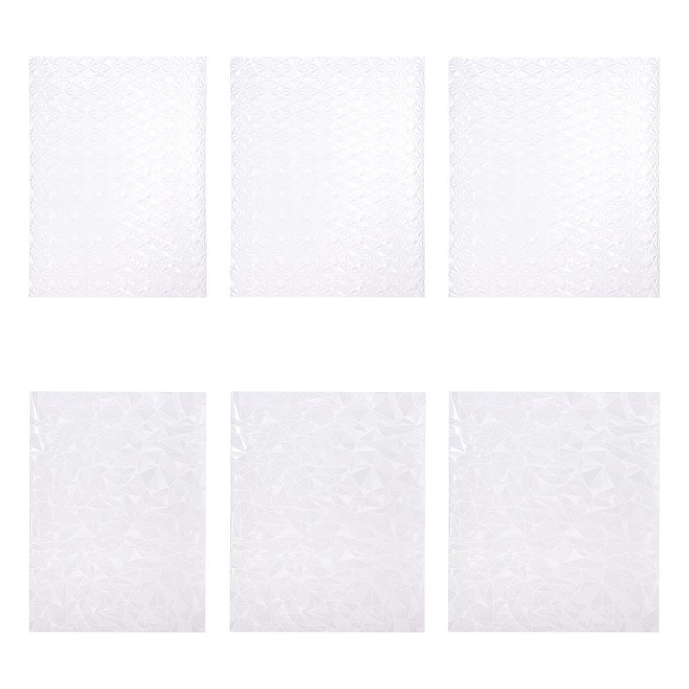 R-flower Matte Kaca Film Anti-UV Statis Frosted Decal Dekorasi Rumah 3D Kristal Bunga