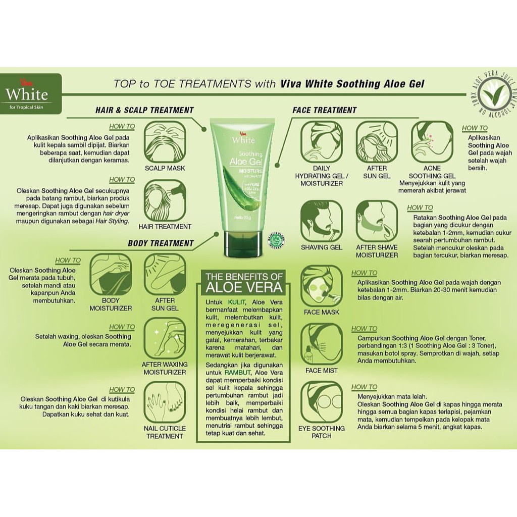 VIVA WHITE SOOTHING ALOE GEL MOISTURE RECHARGE 80GR