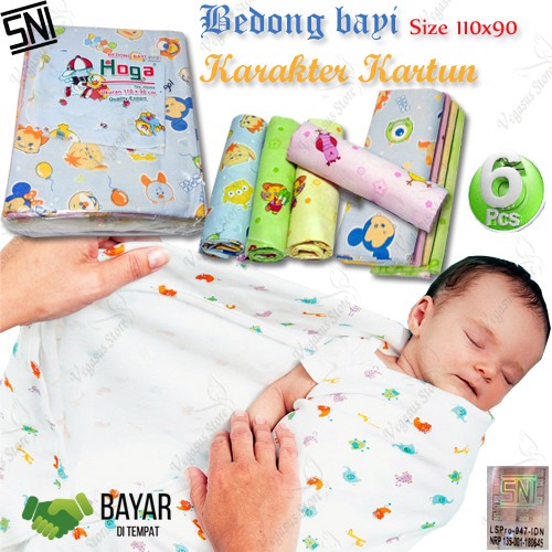 Bedong bayi Karakter Kartun Beodong Bayi-Baby Star &amp; HUGO Ber SNI 110x90cm-Vegasus Store(COD)