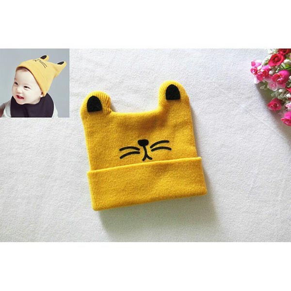 [High Quality] Topi Kupluk dengan Telinga Kucing Bayi Balita, Unisex_Cerianti