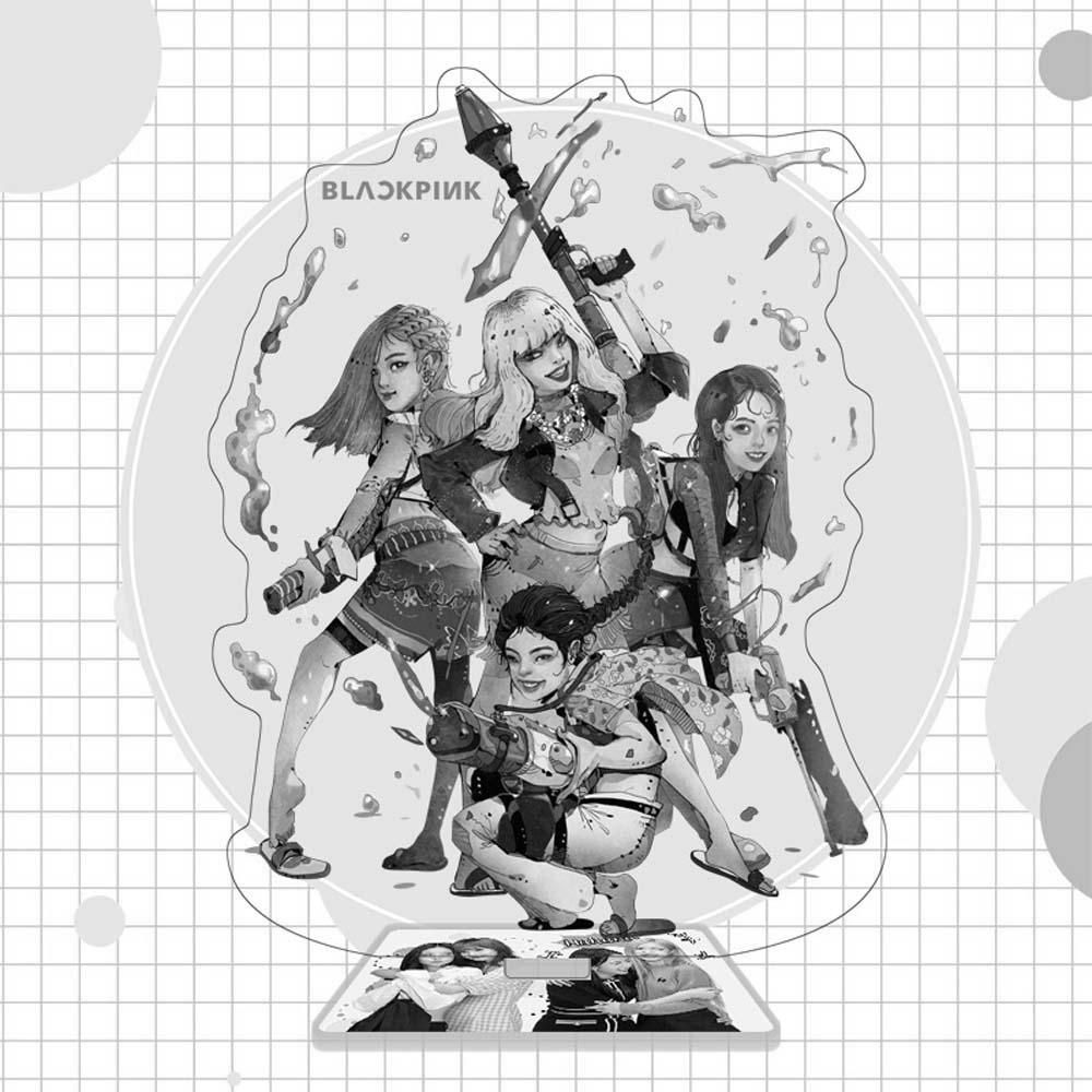 Lanfy BLACKPINK Fashion Korea Group KPOP Bintang Koleksi Mainan JISOO Action Figure LISA Figure Dekorasi Desktop Standing Kartu