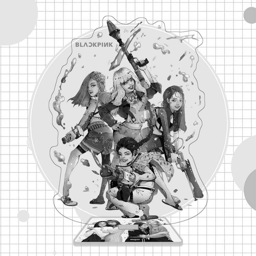 Lanfy BLACKPINK Fashion Korea Group KPOP Bintang Koleksi Mainan JISOO Action Figure LISA Figure Dekorasi Desktop Standing Kartu