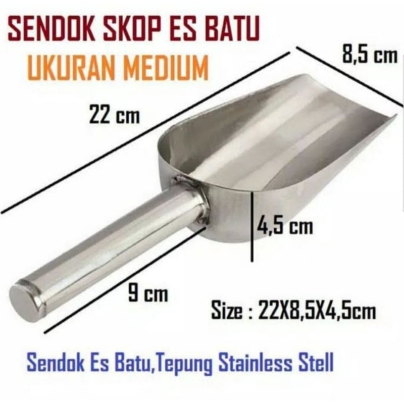SENDOK ES BATU &amp; TEPUNG BAHAN STAINLESS