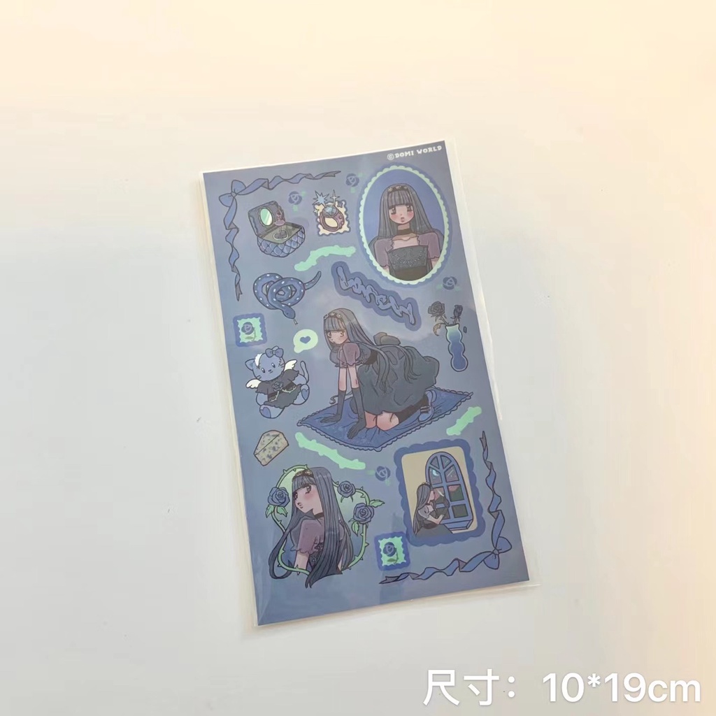 Ins Stiker Motif Kartun Malaikat / Cuckoo / Perempuan Lucu Untuk Dekorasi Scrapbook diy