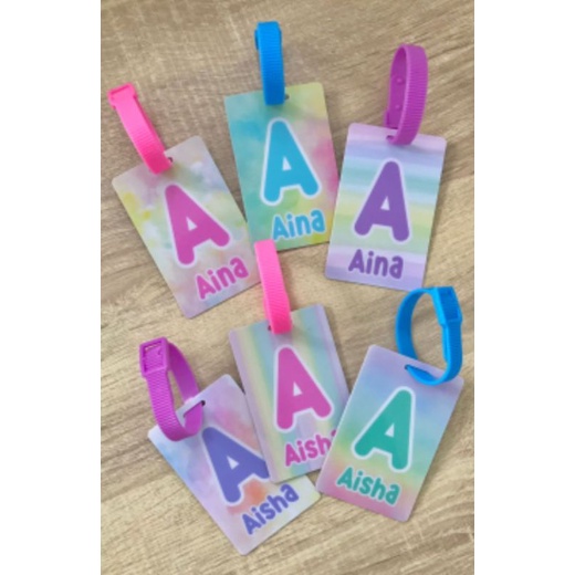 

Gantungan Tas Bag Tag Name Tag dapat 4pc bahan PVC tali warna warni