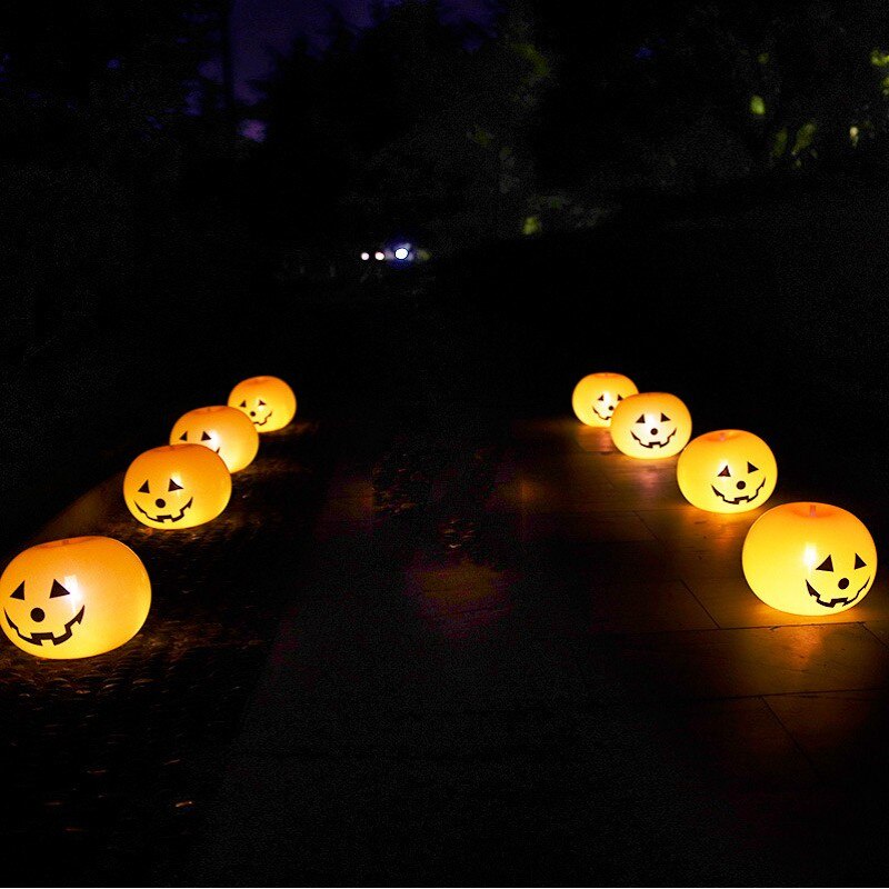 5pcs Balon Mini Luminous Bentuk Labu Halloween Untuk Dekorasi Pesta