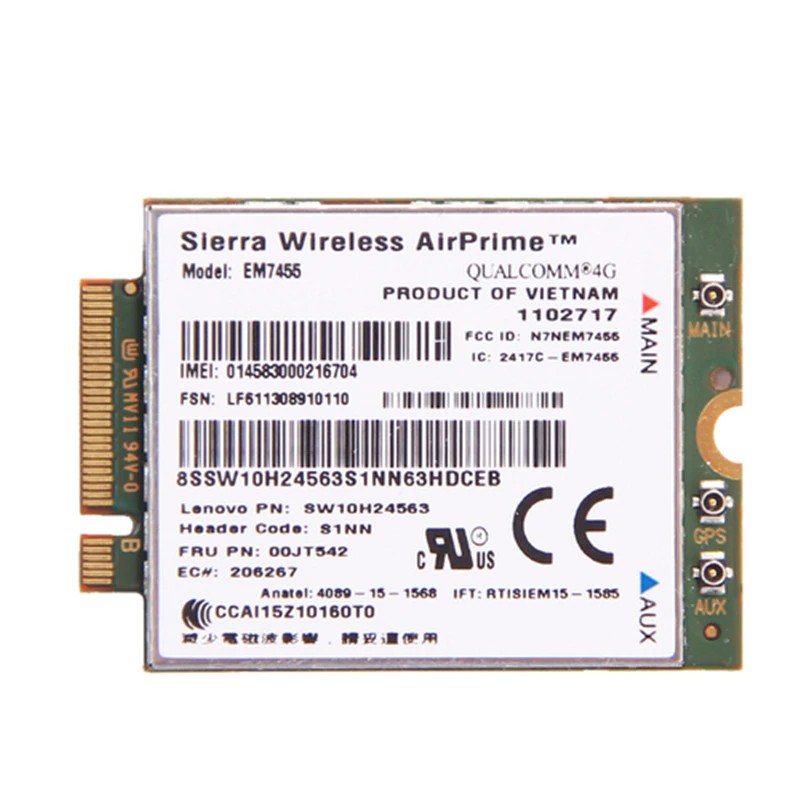 GRATIS ONGKIR Sierra Wireless EM7455 4G LTE Gobi6000 Qualcomm Wireless LTE FDD WWAN IBM FRU:00JT542