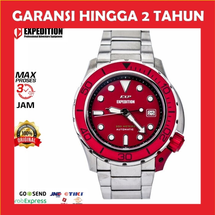 JAM TANGAN ORIGINAL EXPEDITION EXP E 6809 M E6809M E6809 M E 6809M RED GARANSI RESMI ORI PRIA COWOK 