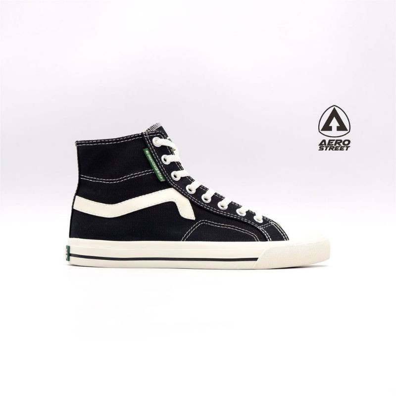 Aerostreet 41 Jhosse  High Hitam - Sepatu Sneakers Casual Sport Sekolah Pria Wanita Aero Street