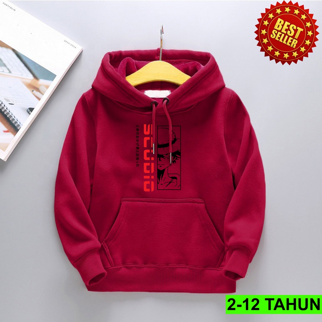 hoodie anak anime luffy usia 2 - 12 tahun / jaket switer Anak One Piece laki laki perempuan anime japan luffy bisa cod