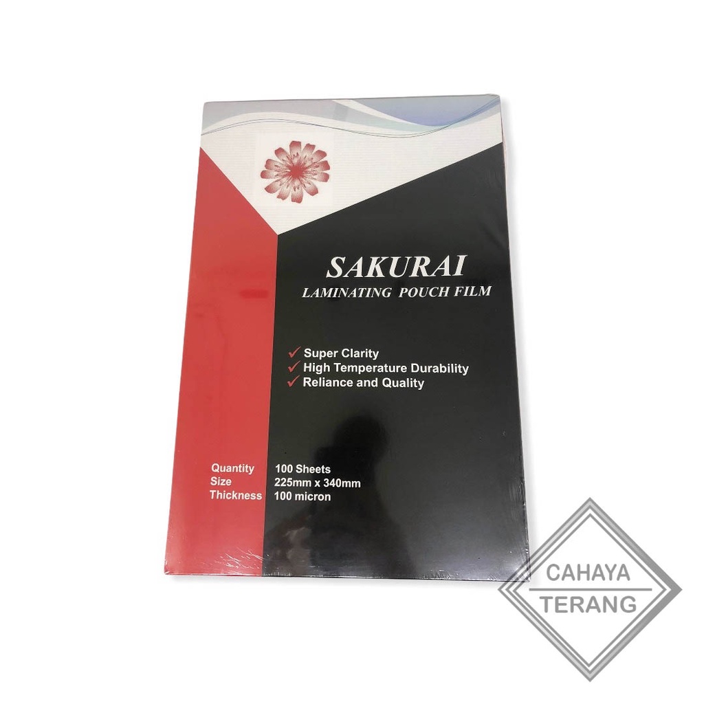 Plastik Laminating SAKURAI F4 Folio 225mmx340mm 100 Micron