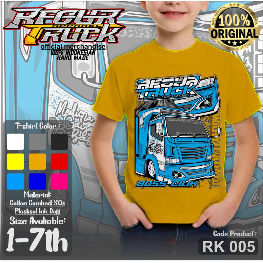 KAOS TRUCK OLENG ANAK WAHYU ABADI KAOS TRUK ANAK USIA 2-7 TAHUN KAOS ANAK GAMBAR TRUCK MANIA RFOUR