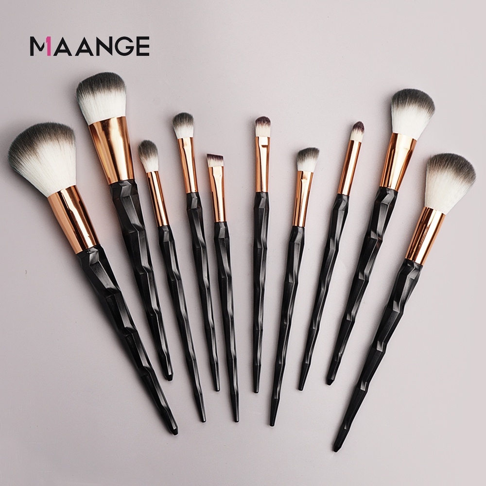 MAANGE 10Pcs Professional Makeup Brush Set for Eyeshadow High Quality Beauty Tools Makeup Accessories