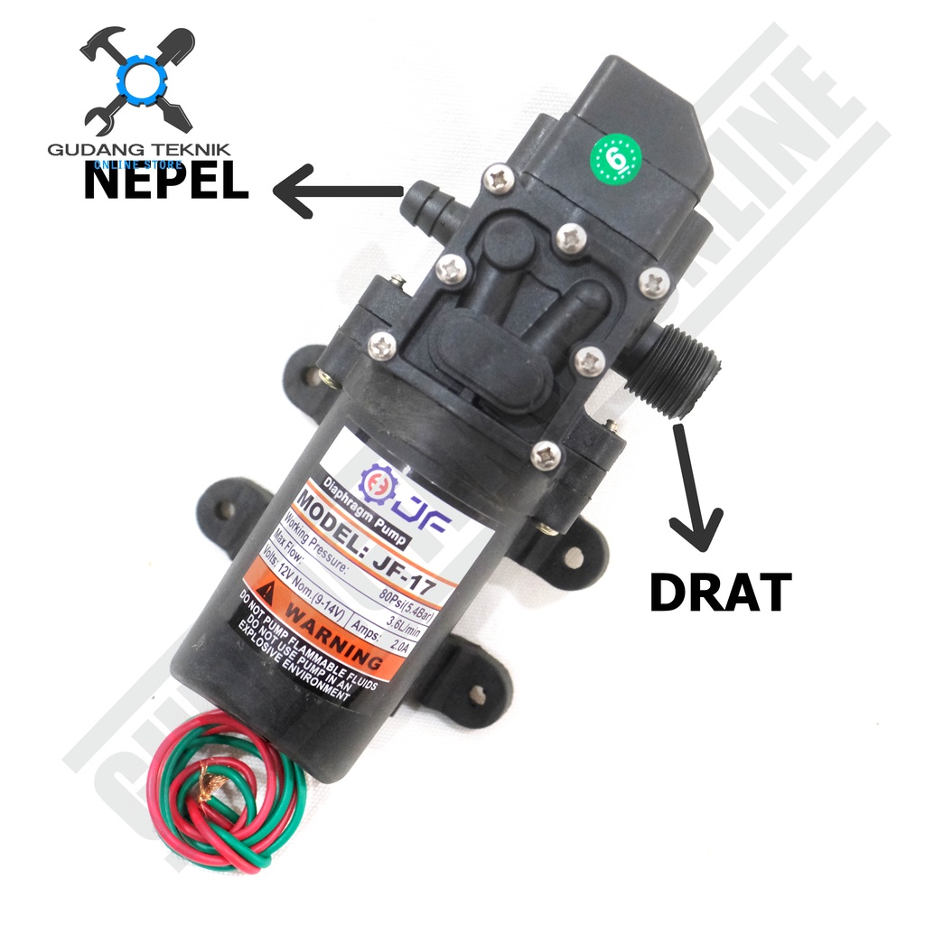 (JF) Dinamo Sprayer Hama DC12V JF16 NEPEL-NEPEL JF / Baterai Aki Accu Pompa Air Cuci Mobil Motor JF17 NEPEL-DRAT JF-16 JF-17