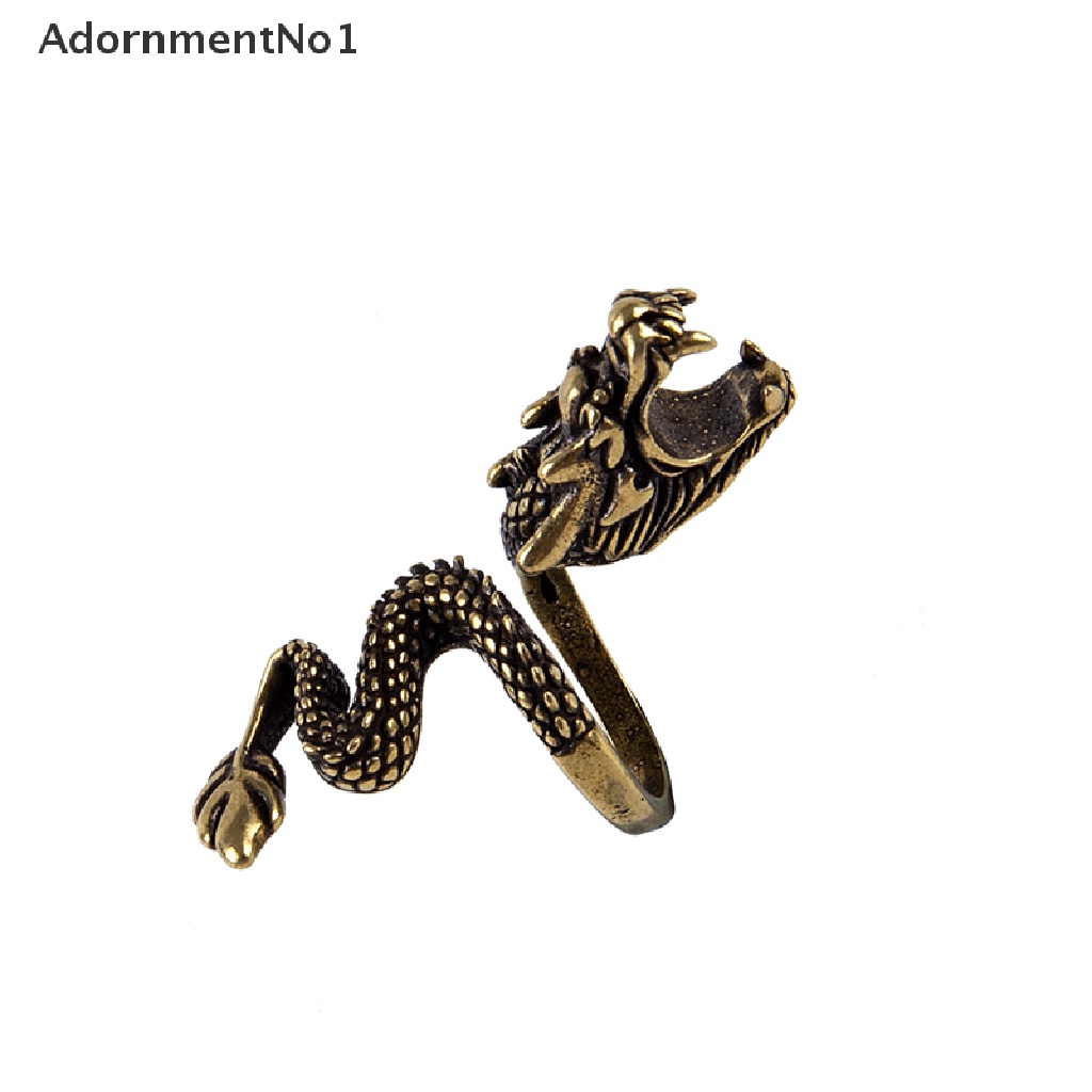 (AdornmentNo1) Cincin Holder Rokok Adjustable Motif Naga Punk Bahan Perunggu