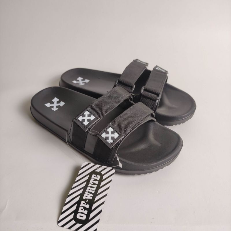 Sandal strap/Velcro off white hitam strap hitam