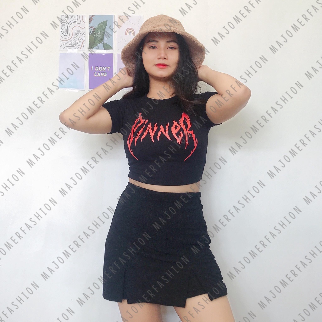 MAJOMER ® | SINNER CROP TOP - KAOS RIB WANITA