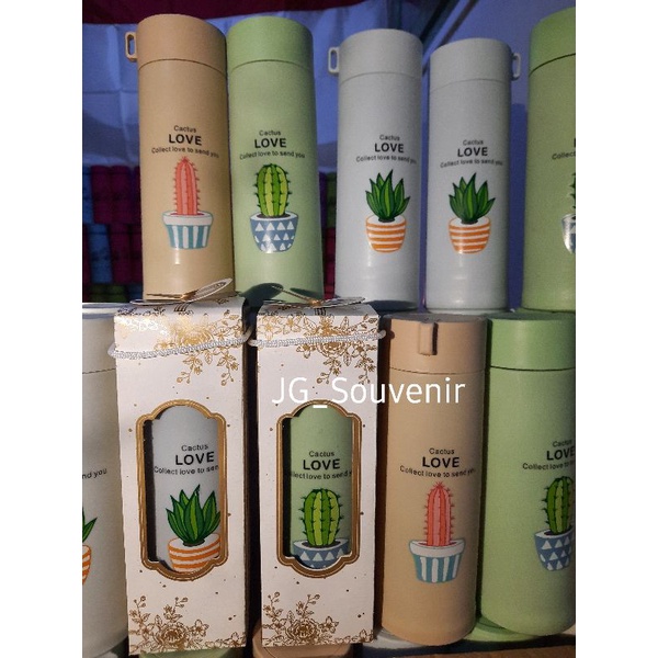 BOTOL MINUM KACA MOTIF KAKTUS 450ML KEMAS BOX SOUVENIR PERNIKAHAN MURAH DAN UNIK-6