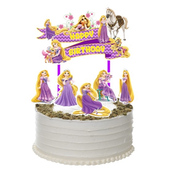 Princess Rapunzel Ribbon Topper Cake Birthday / Hiasan Kue Ulang Tahun