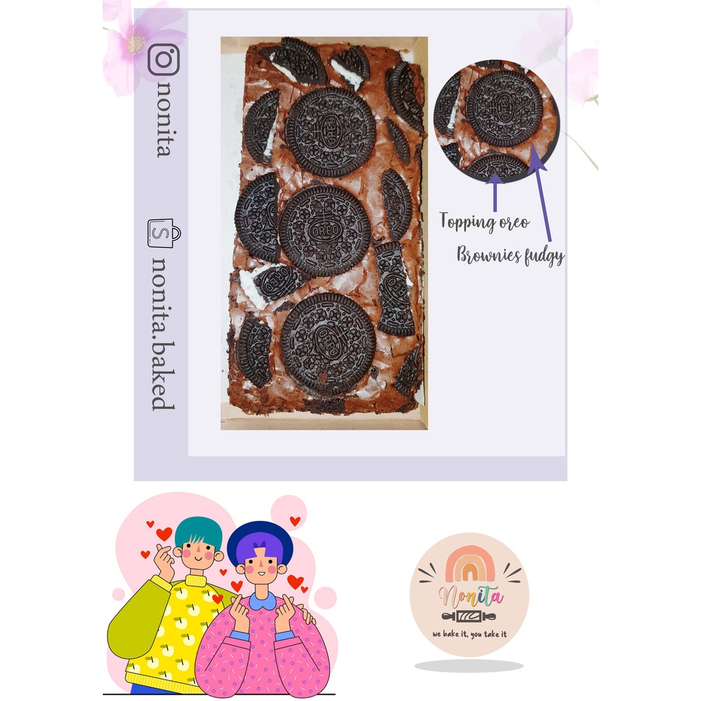 

Brownies Fudgy Brownies oreo ukuran 20x20 | Brownies Viral | Brownies Enak | Brownies Terlaris