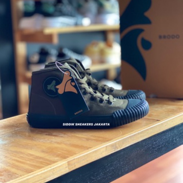 Sepatu Brodo Vulcan High Olive Black Sole Size 37 46 Sepatu Brodo Vulcan High Olive Black Sole Size 37 46