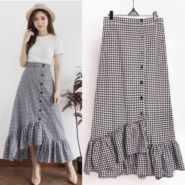 SNF - Rok Zahra Kotak Button Ruffle