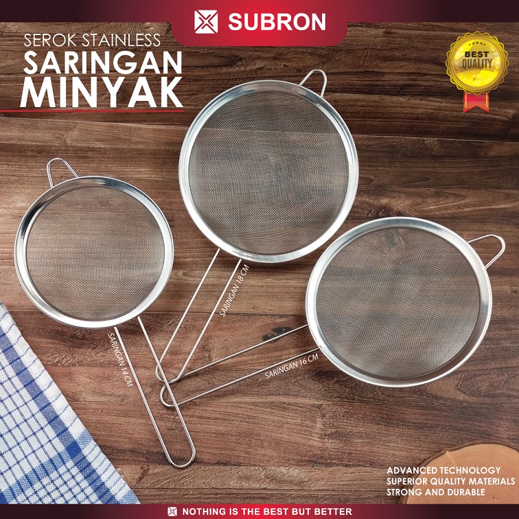 SUBRON Saringan Minyak goreng tepung Kopi Teh Ceko Serok Serbaguna Stainer Stainless Multifungsi