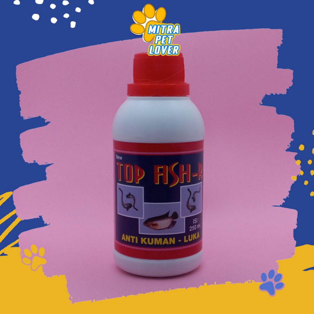 OBAT LUKA IKAN - TOP FISH MERAH 250 ML ORIGINAL - TOPFISH MENYEMBUHKAN PERIH SIRIP EKOR KULIT DAN INSANG AMPUH AMAN MEMPERCEPAT PEMULIHAN - MURAH - PET ANIMAL HEALTHCARE AND VETERINARY TAMASINDO OBAT DAN VITAMIN HEWAN BINATANG PELIHARAAN MITRAPETLOVER