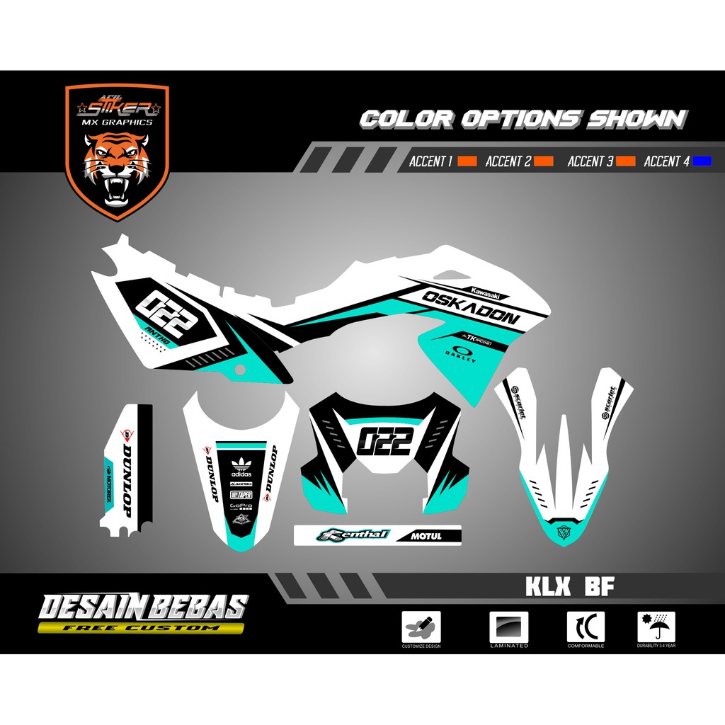 DECAL KLX BF / KLX S /KLX DTRACKER / KLX GORDON