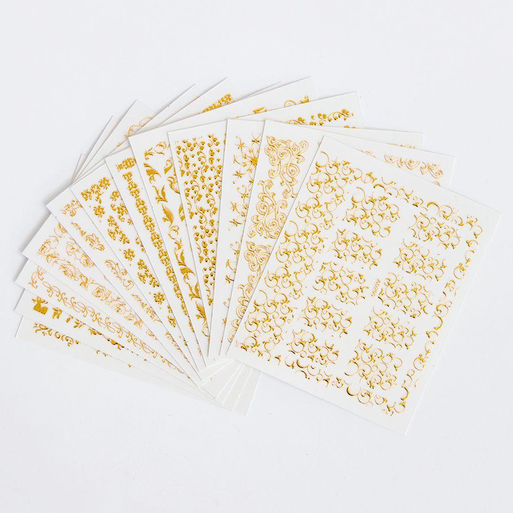 Mxbeauty Stiker Kuku 3D Tempel Dekorasi Decal Art Manicure Metalik