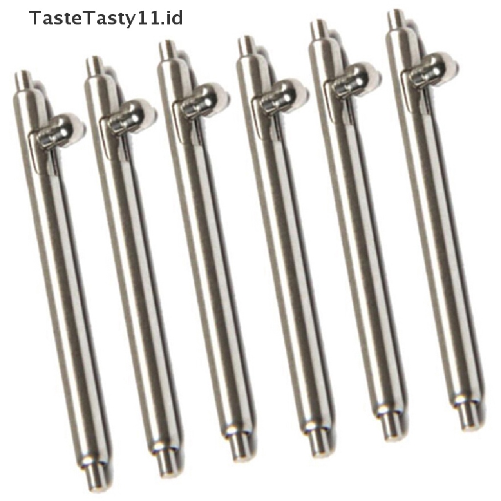 10pcs Pin Bar Strap Jam Tangan Bahan Stainless Steel Ukuran 12-24mm