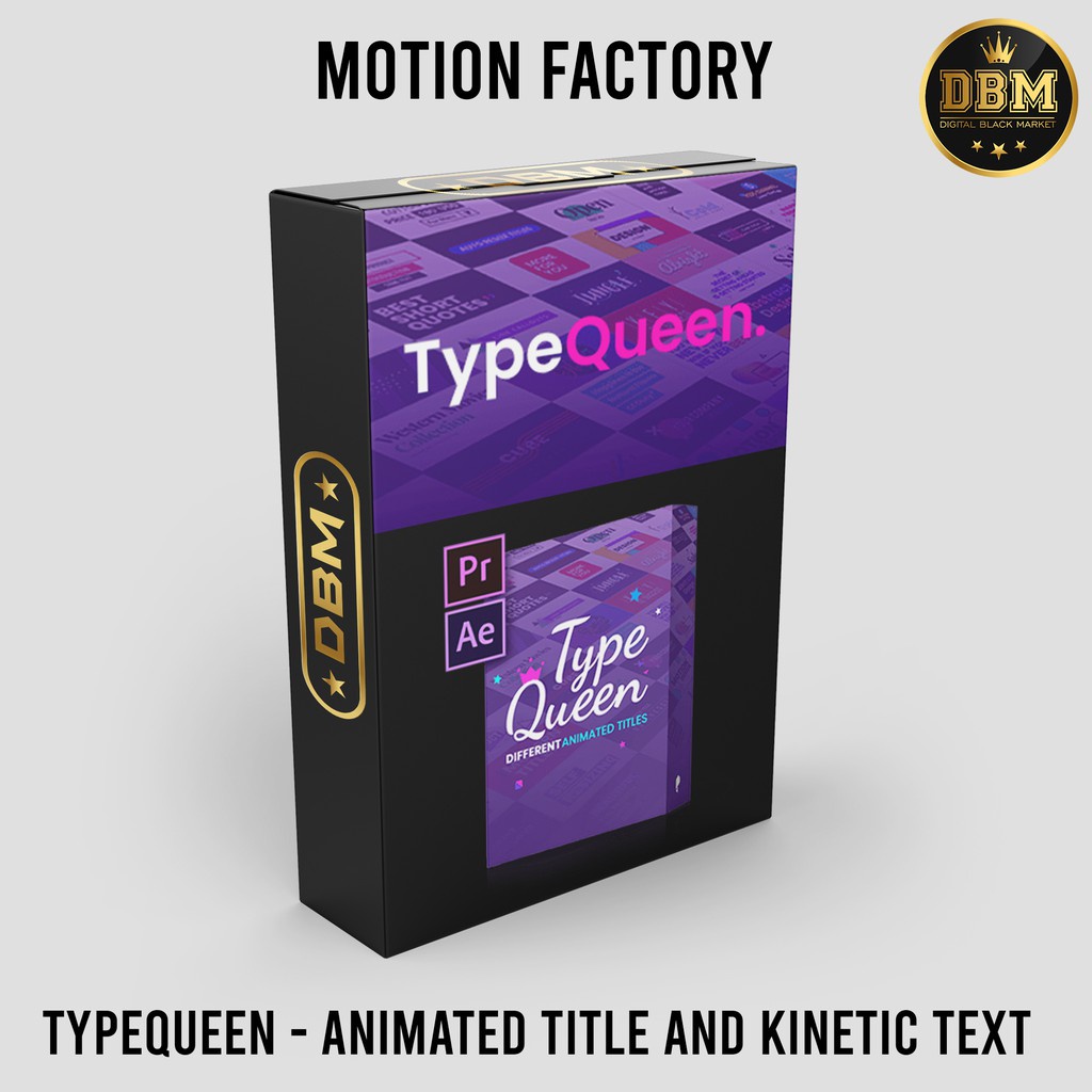 Motion Factory - TypeQueen - Animated Title - Premiere Pro &amp; After Effect (Extension)