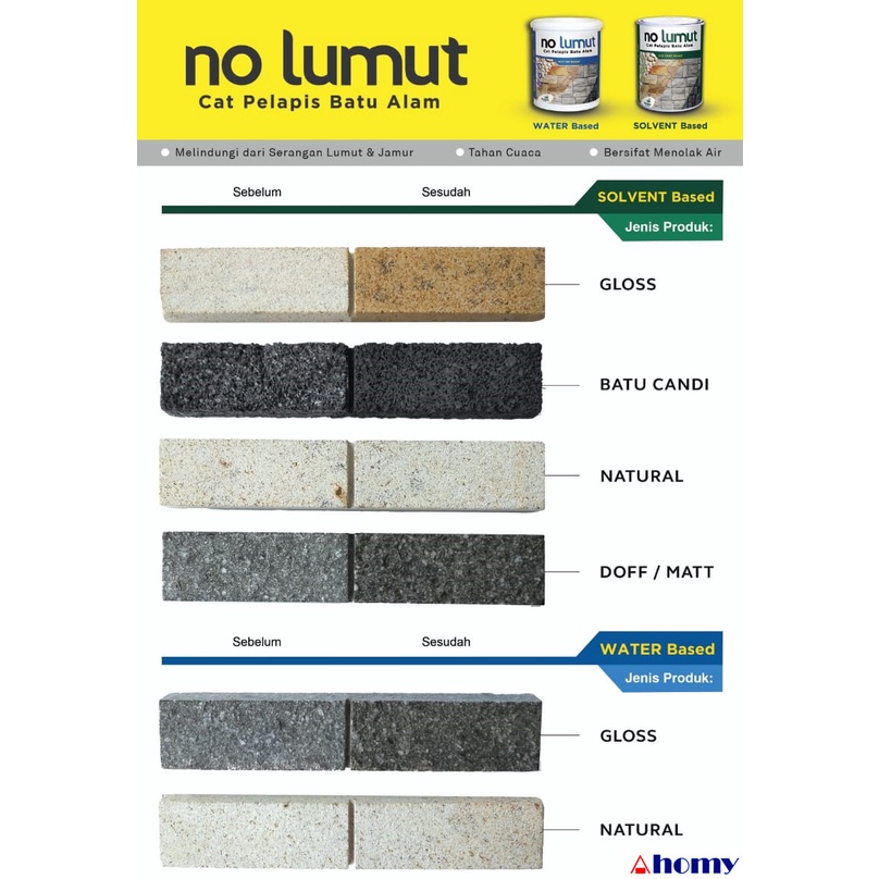 avian no lumut water / solvent based 1 ltr cat vernish pelapis coating batu alam