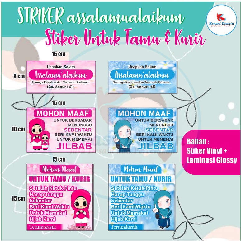 

STIKER assalamualaikum / stiker untuk kurir