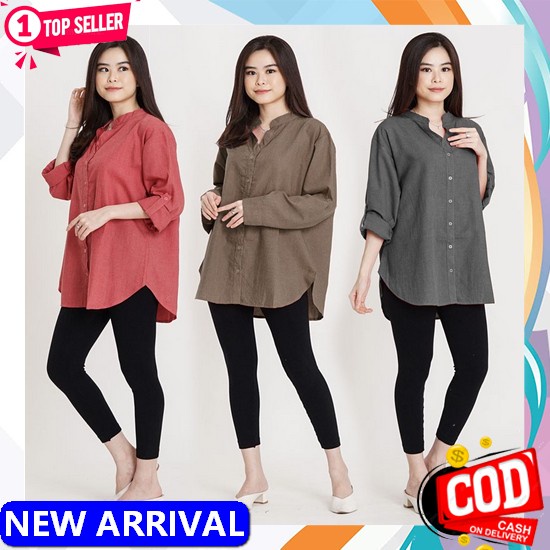 Baju Atasan Blouse Wanita Remaja Brukat Terbaru 2021 Model Kekinian Bahan Moscrepe Mix Tile Jumbo Pe