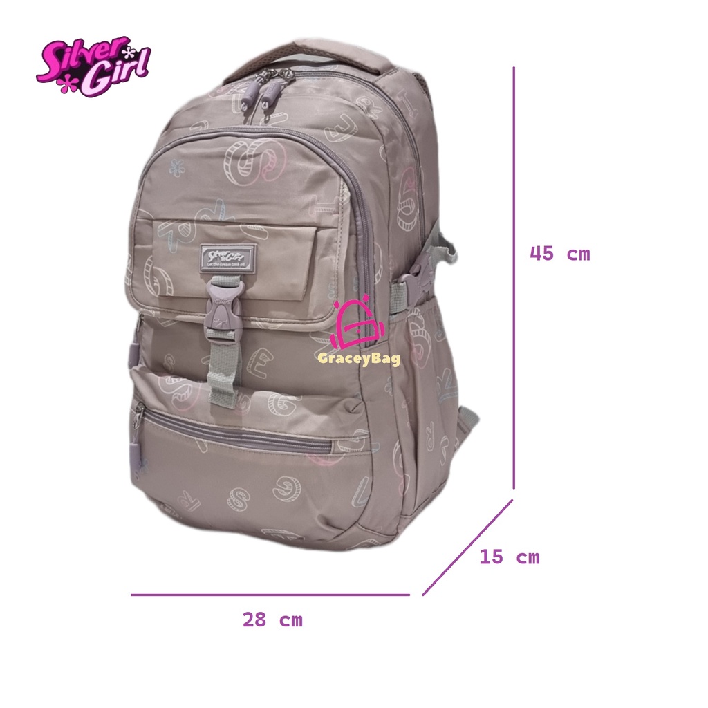 GB-70123F  Tas Ransel Sekolah Anak Perempuan / Remaja Silvergirl