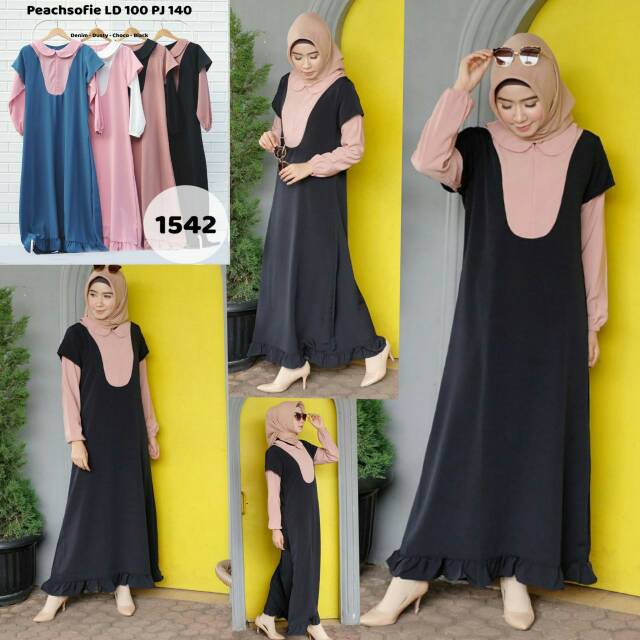 READY GAMIS MALIKA.WARNA PINK PUTIH