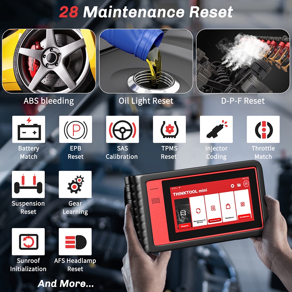 THINKCAR THINKTOOL MINI OE-Level Obd2 Alat Diagnostik Mobil Bluetooth Semua Sistem Pemindai Mobil Odb2 Dengan 28 Fungsi Reset Pemeliharaan Dan Kontrol Dua Arah