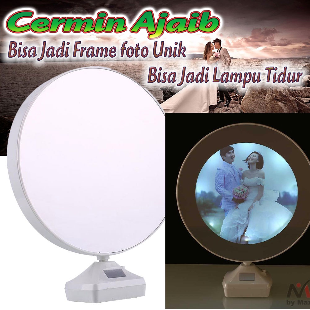 Cermin MakeUp bisa berubah jadi bingkai foto lihat videonya TaffHOME Cermin Magic dengan Photo Frame - A1240 Warna Putih / Lampu tidur / cermin makeup / cermin make up / lampu kamar / lampu dekorasi / frame foto / hadiah unik / kado unik / LED dekorasi