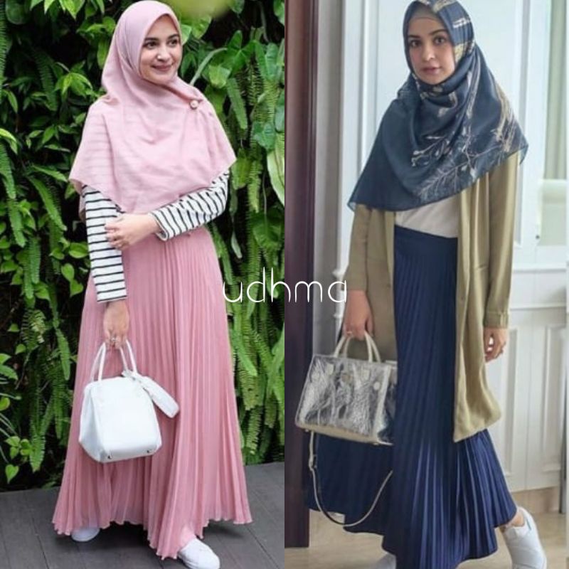 (BISA COD) Rok Plisket Premium  / Maxi Skirt Prisket Pleates