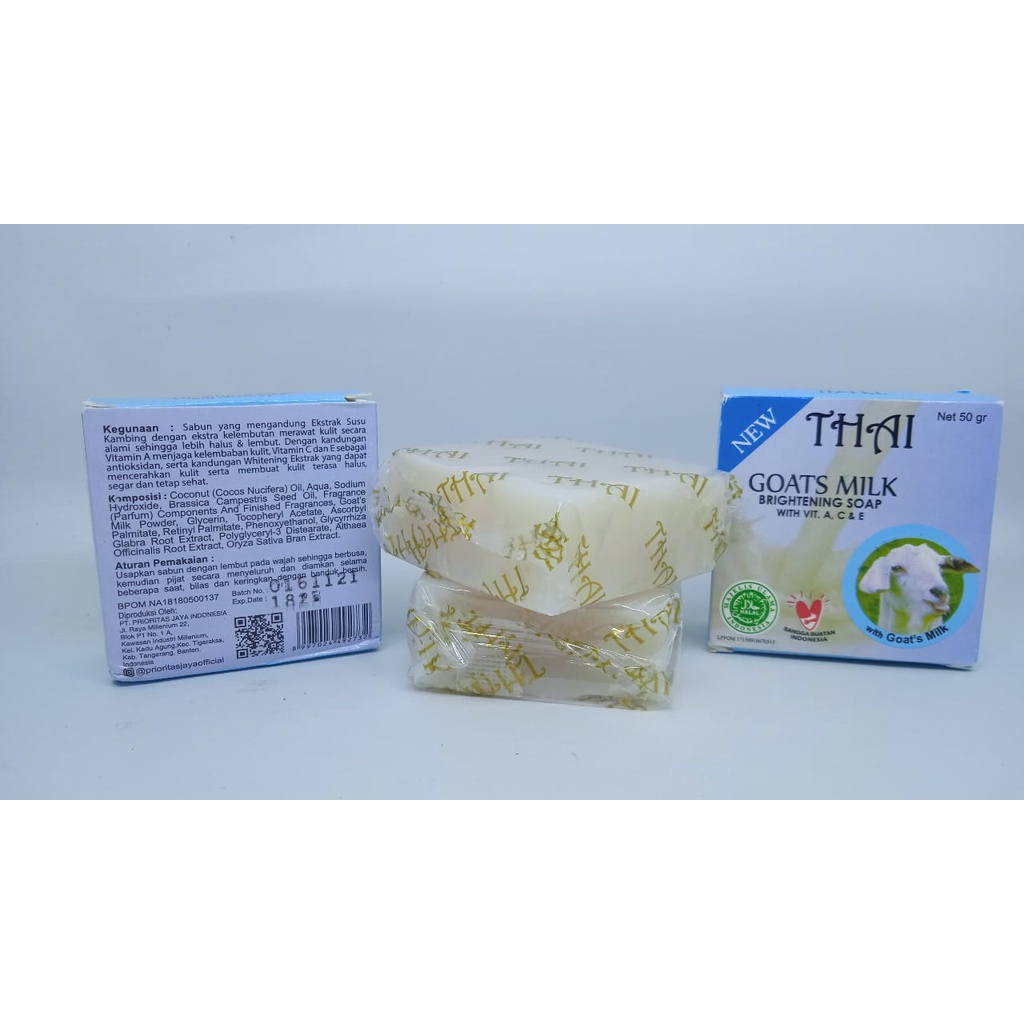 Thai Goats Milk Brightenig Soap 50gr Original Sabun Ekstrak Susu Kambing Melembutkan dan Melembabkan Kulit