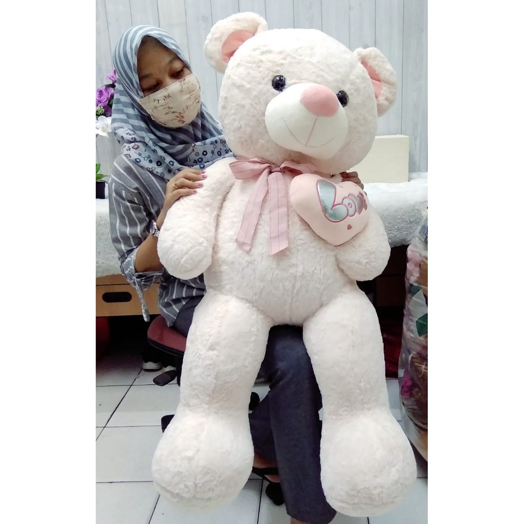 Boneka Pastel Bear Hati Samping 105cm/28&quot;/bear jumbo/kado ultah/Boneka Besar BIg/Boneka Valentine