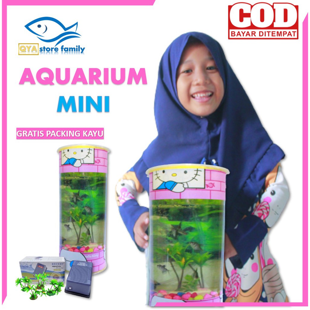 Aquarium kecil bahan plastik mika tempat ikan hias kecil