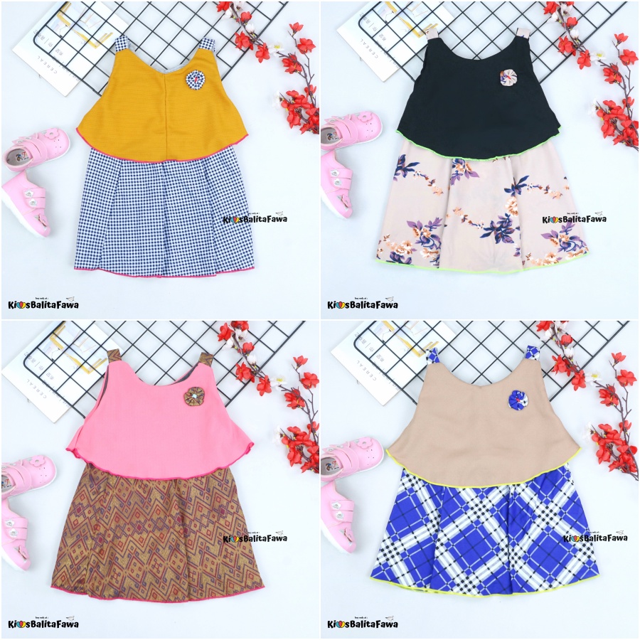Dress Adele uk 3-4 tahun / Gaun Yukensi Baju Balita Cewek Dres Pesta Anak Perempuan Import Murah