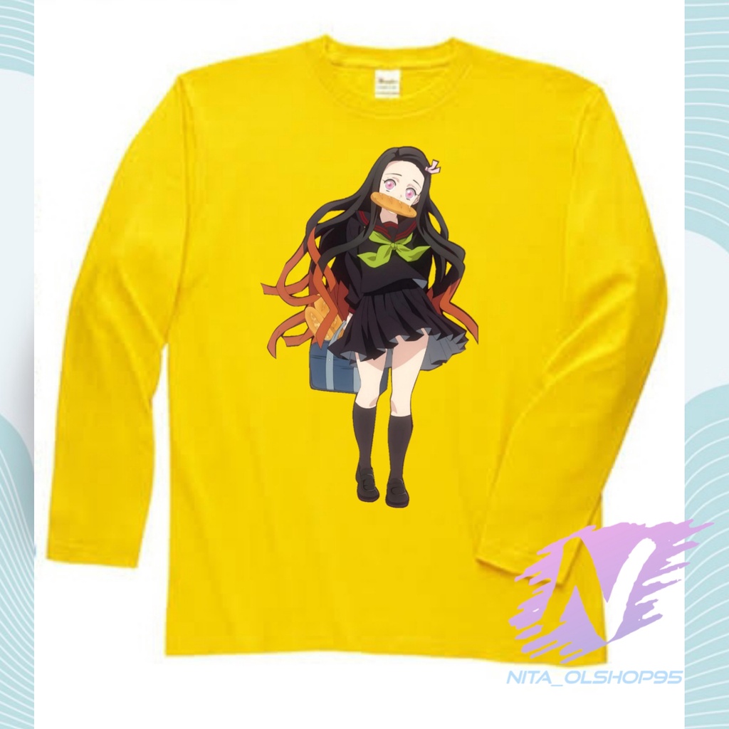 kaos nezuko lengan panjang baju anak anime