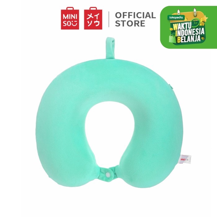 MINISO Bantal Leher Busa Memori U-Shaped Memory Foam Pillow Diupgrade - Hijau