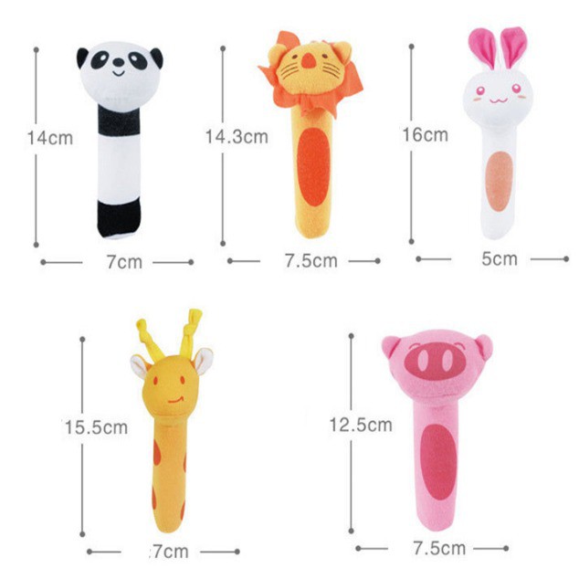 Grosir - B699 Mainan Boneka Tangan Bayi Bunyi Toet / Baby Hand Rattle Toy Stick/Boneka Genggam Bayi