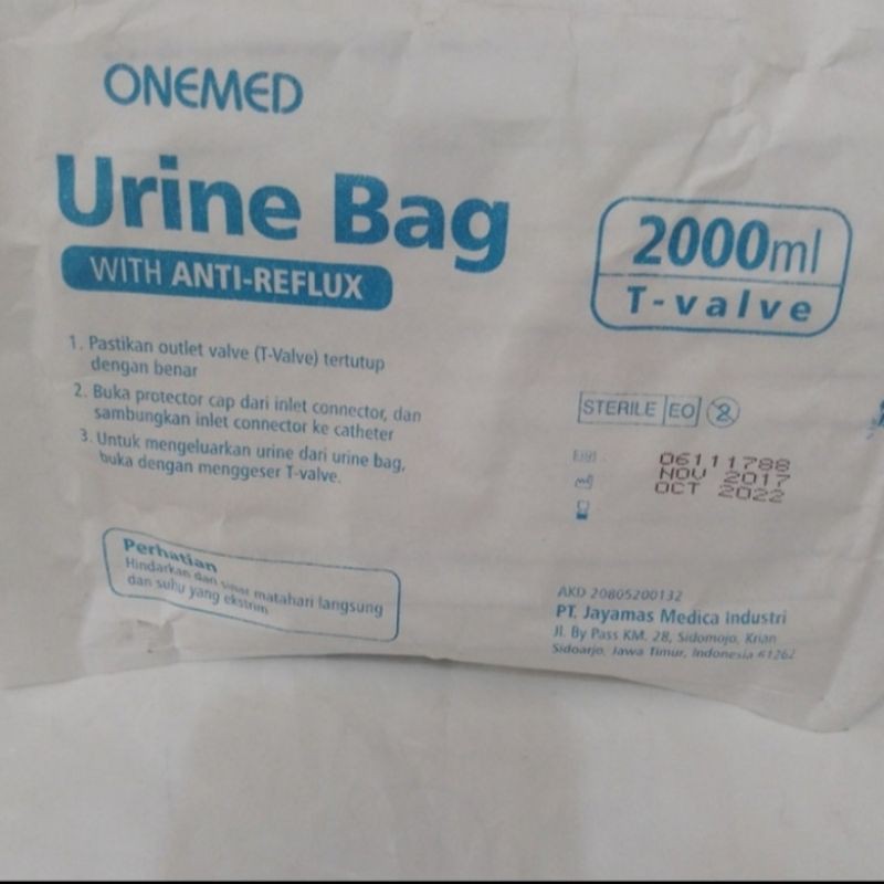 URINE BAG 2000 CC/ URINE BAG T VALVE/ KANTONG URINE