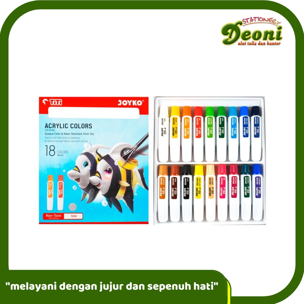 

JOYKO ACC-12 ml Acrylic Color Cat Akrilik - 18 Warna