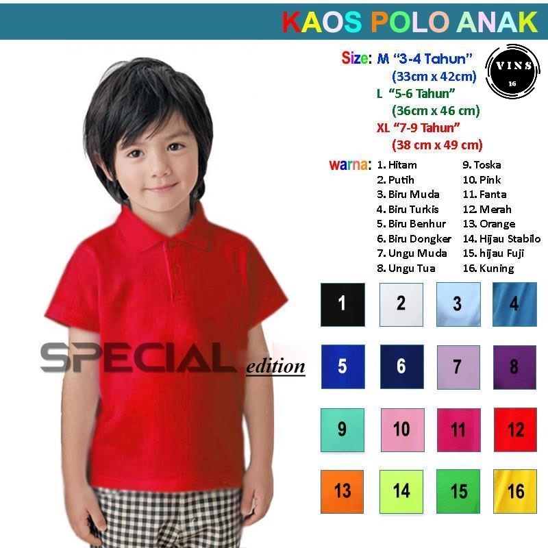Kaos Polo anak  Kaos Kerah Anak  Polos